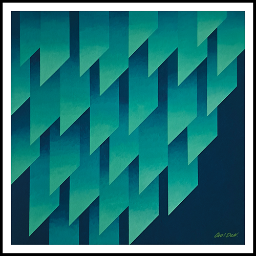 Emerald Cascade abstract acrylic painting